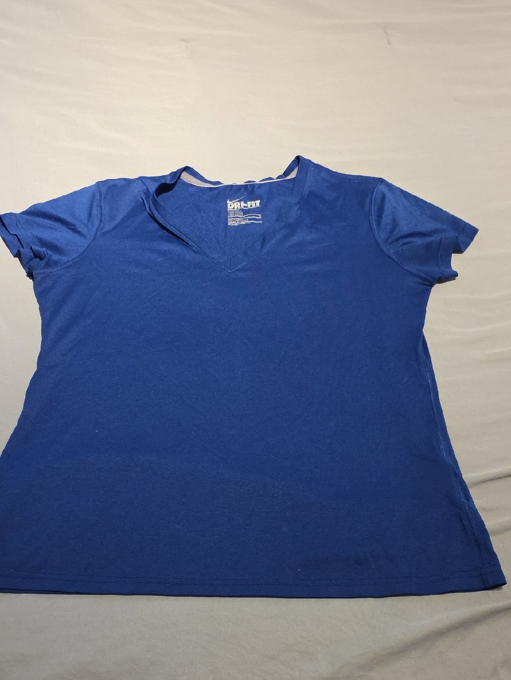 Nike Dri-FIT Short Sleeve V-Neck Top - Royal Blue
